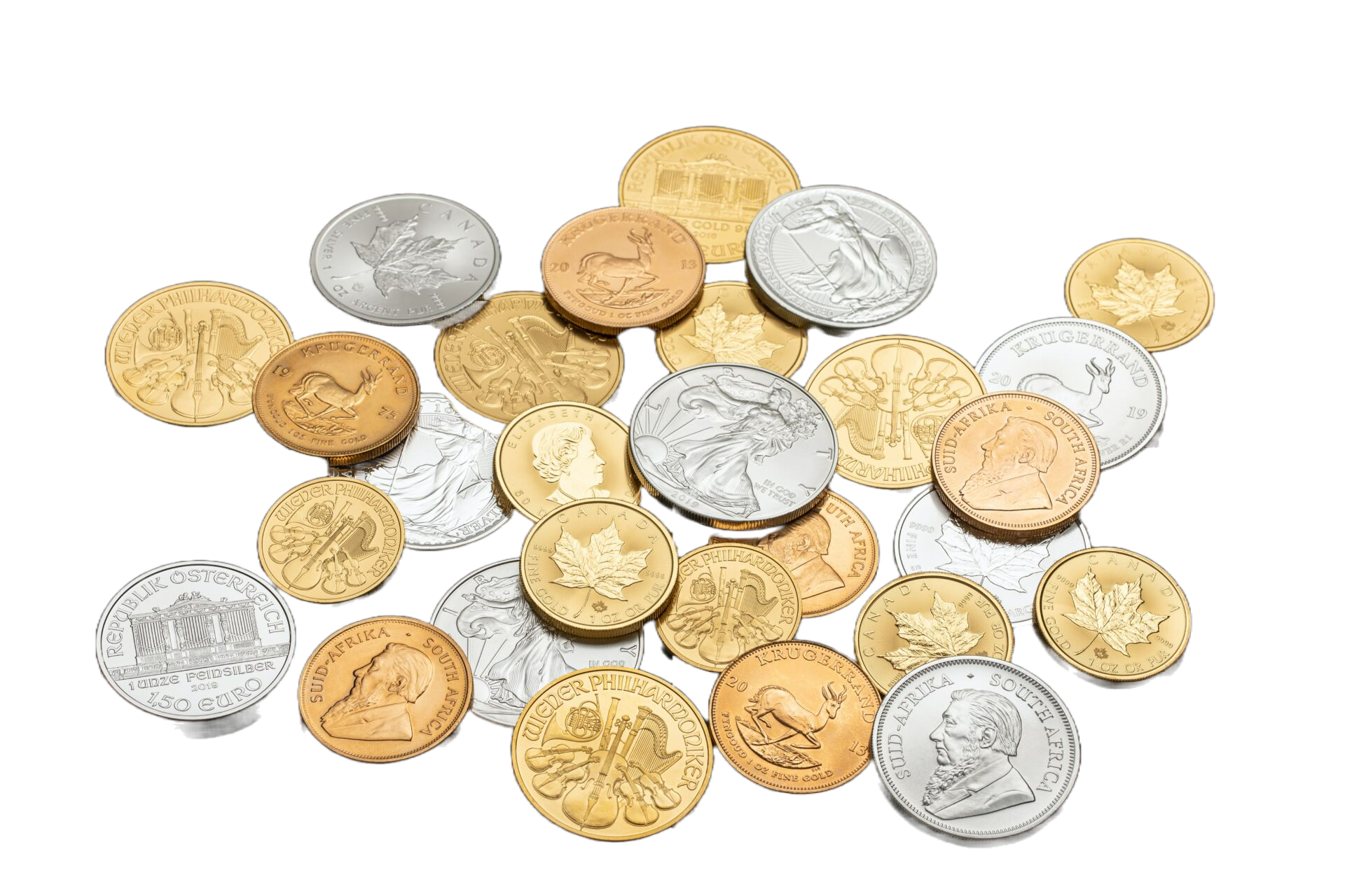 Gouden en zilveren beleggingsmunten